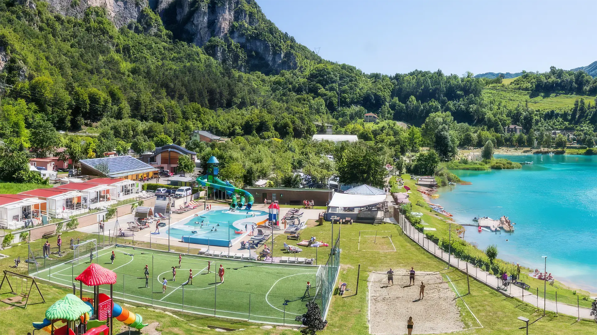 Family Wellness Camping al Sole direkt am Ledrosee bei Molina di Ledro