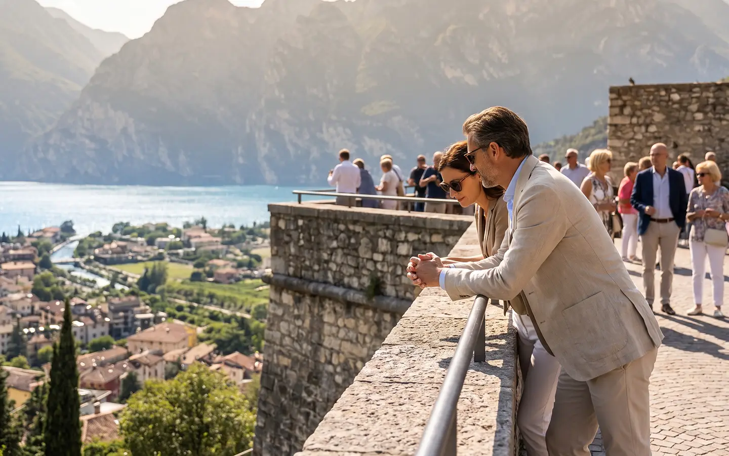 View from the Bastione over Riva del Garda and northern Lake Garda